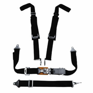 DELUXE SEAT BELT RESTRAINT / 2 X 2 QUICK LATCH RELEASE SHOULDER STRAPS/ 4 POINT/ BLACK