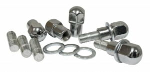 CHROME MAG NUT / STUD KIT 12mm TO 1/2in-20 LUGS / SET of 5