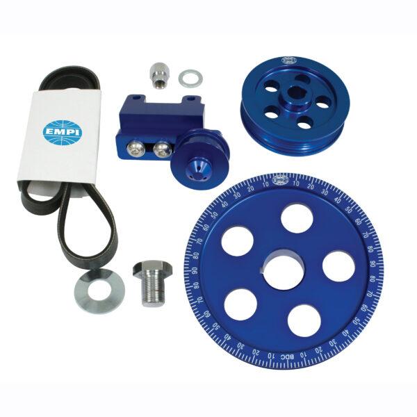 Part Number 01-18-1070-0: SERPENTINE ENGINE / ALT PULLEY KIT / BLUE ANODIZED