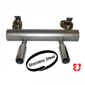 Part Number 01-JP-8200-0: SPORT MUFFLER FOR VW SEBRING STYLE WITH DUAL OUTLETS / TYPE-1 1966-79 AND GHIA 1965-74