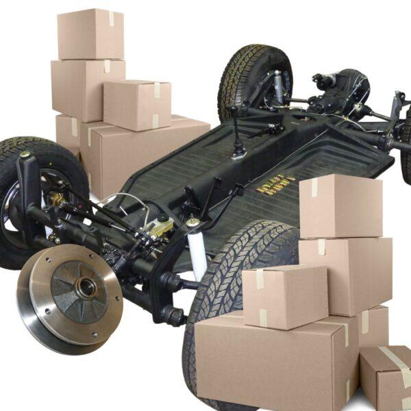 Part Number DPP-PK1964-5: VW CHASSIS REBUILD KIT IN A BOX / for 1958-1965 STANDARD LINK-PIN / SWING AXLE CHASSIS / KIT COMES WITH WIDE 5 BRAKES