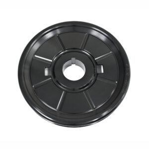 Part Number 01-18-1063-0: EMPI ALUMINUM CRANKSHAFT PULLEY / STANDARD SIZE / STOCK DESIGN / BLACK
