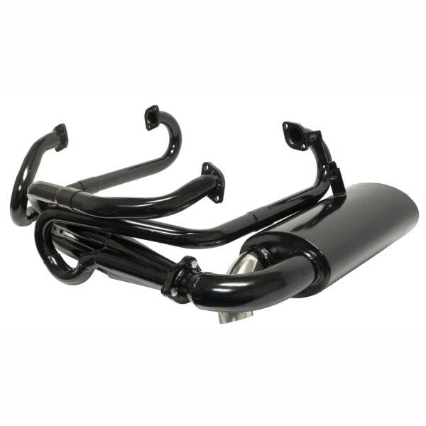 Part Number 01-00-3485-0: SIDEFLOW MERGED EXHAUST SYSTEM WITH MUFFLER/ TYPE 1 1966 THRU 73 / UPRIGHT ENGINES ONLY / 1300-1600CC