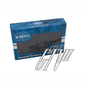 Part Number 01-00-6459-0: EMPI GTV ll BILLET ALUMINUM DECKLID EMBLEM