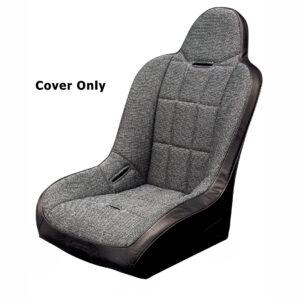 Part Number 01-62-2750-7: RACETRIM HI BACK SEAT COVER / BLACK VINYL / TWEED FABRIC / EACH