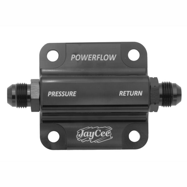 a black metal device with white text