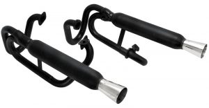 EMPI 3373 : BUGGY DUAL EXHAUST FOR USE WITHOUT HEATER BOX BLACK 