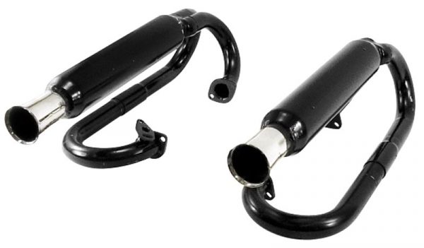 EMPI 3376 : DUAL EXHAUST WITHOUT HEATER BOX BLACK