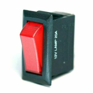 K-FOUR SWITCHES Part Number: 14-305 : ROCKER SWITCH/ LIGHTED/ SINGLE POLE-12V-OFF-ON-20AMP RED