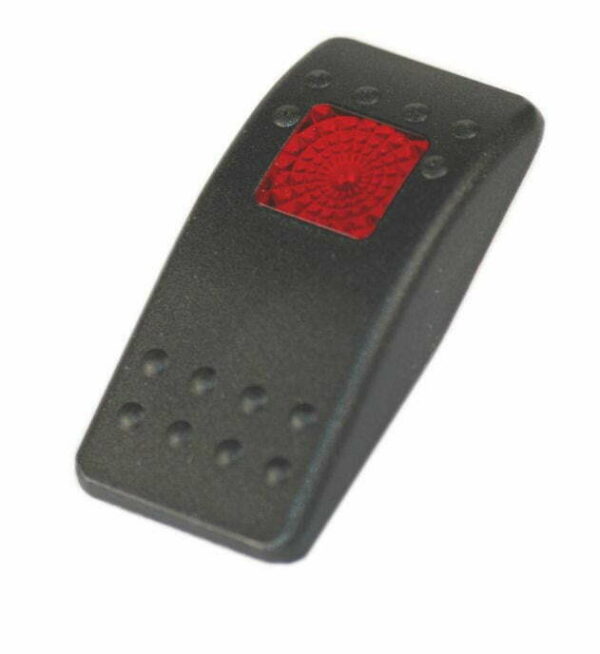 K-FOUR SWITCHES Part Number: 14-520A : SOFT BLACK ACTUATOR/ ONE RED LENS/ CONTURA II