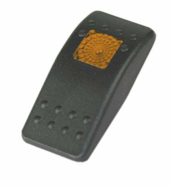 K-FOUR SWITCHES Part Number: 14-522AHA : HARD BLACK ACTUATOR/ ONE SQUARE AMBER LENS/ CONTURA II
