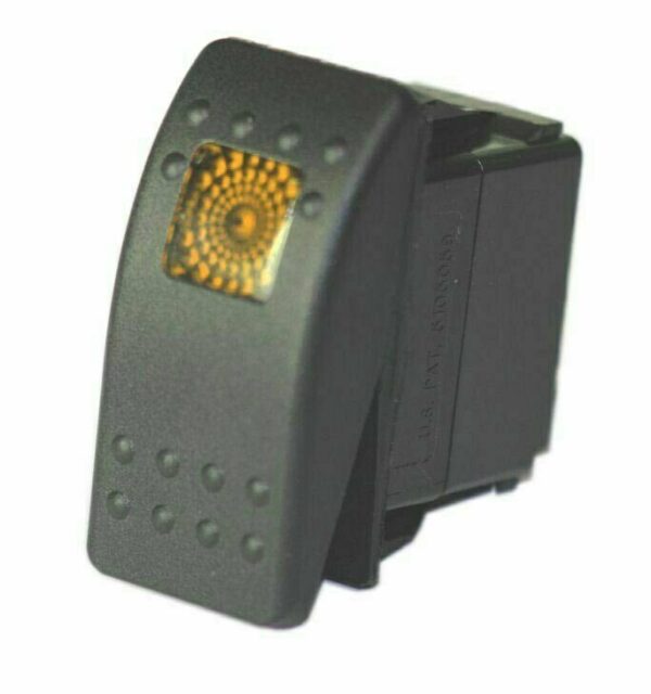 K-FOUR SWITCHES Part Number: 14-522 : OFF-ON CONTURA II ROCKER SWITCH/ ONE AMBER LENS