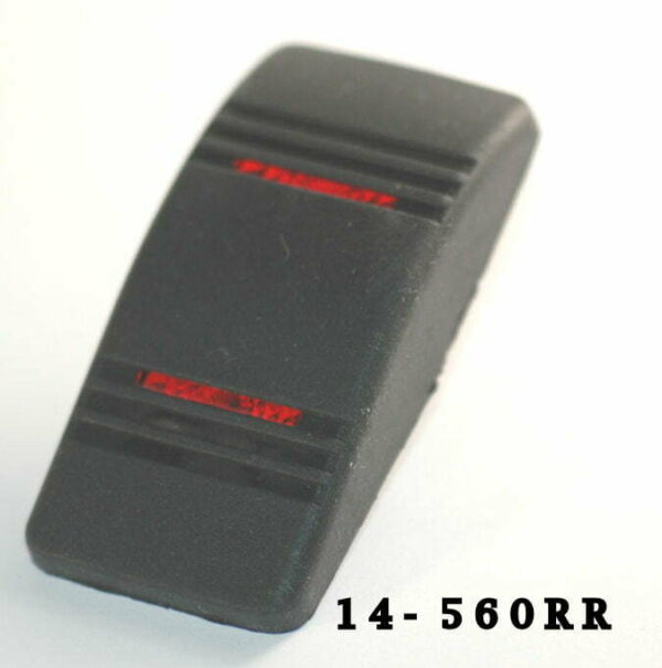 K-FOUR SWITCHES Part Number: 14-560RR : SOFT BLACK ACTUATOR/ TWO RED LENS/ CONTURA III