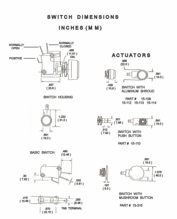 K-FOUR SWITCHES Part Number: 15-112 : SWITCH/ PUSH BUTTON MICRO WITH ALUMINUM GUARD/ 12V-OFF-MOM-15AMP/ RED BUTTON