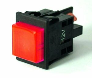 K-FOUR SWITCHES Part Number: 15-120 : SWITCH / LIGHTED PUSH BUTTON/ 12V-OFF-ON-16AMP/ SQUARE RED LENS