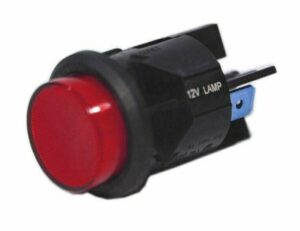 K-FOUR SWITCHES Part Number: 15-135 : SWITCH/ LIGHTED PUSH BUTTON/ 12V-ON-OFF-16AMP/ ROUND RED LENS