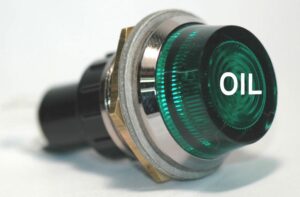 K-FOUR SWITCHES Part Number: 17-441-05 : 12V JUMBO INDICATOR 1 in / REPLACEABLE LAMP / CHROME BEZEL / GREEN-OIL LENS