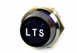 K-FOUR SWITCHES Part Number: 17-443-09 : 12V JUMBO INDICATOR 1 in / REPLACEABLE LAMP /CHROME BEZEL /BLUE-LTS LENS