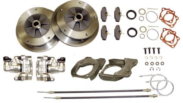 EMPI 22-2905-F : REAR DISC BRAKE KIT WITH 5 on 205 / EMERGENCY BRAKE / SWING AXLE / FORGED BRACKET