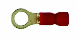 K-FOUR SWITCHES Part Number: 40-100-12 : RING TERMINALS/ RED/ 18-22 GA WITH num 8 SCREW HOLE / 12 PACK