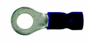 K-FOUR SWITCHES Part Number: 40-101-12 : RING TERMINALS/ BLUE/ 14-16 GA WITH num 8 SCREW HOLE / 12 PACK