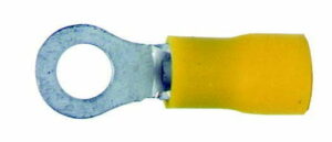 K-FOUR SWITCHES Part Number: 40-102-18 : RING TERMINALS/ YELLOW/ 10-12 GA WITH num 8 SCREW HOLE / 12 PACK