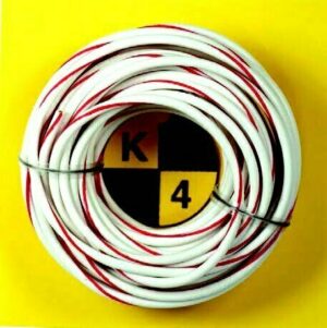 K-FOUR SWITCHES Part Number: 41-211-0 : STRIPED PRIMARY WIRE / 18 GAUGE / 20ft LONG / RED-BLACK STRAPED