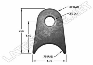 LATEST RAGE 703186: SEAT MOUNT TAB / RADIUSED / 1-1/2 TUBE / LONG