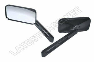 LATEST RAGE 857820BK: BLACK SAND RAIL MIRROR / RECTANGULAR - LEFT/ RIGHT
