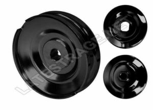 LATEST RAGE 903113B: BILLET CENTER PULLEY / 12 VOLT / BLACK OXIDEH