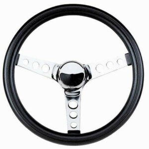 LATEST RAGE GT836: 12 1/2in 3 SPOKE CHROME STEERING WHEEL / EACH
