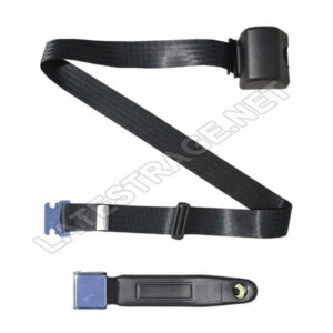 LATEST RAGE LAPRT-FBK: FLAT CHROME BUCKLE LAP BELT/ BLACK