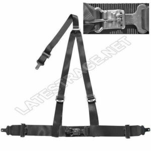 LATEST RAGE S323BK: 3 POINT SEAT RESTRAINT / QUICK LATCH / 3 X 2 / SEWN SHOULDER STRAP / BLACK
