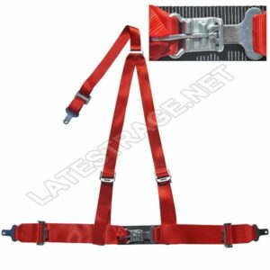 LATEST RAGE S323R: 3 POINT SEAT RESTRAINT / QUICK LATCH / 3 X 2 / SEWN SHOULDER STRAP / RED